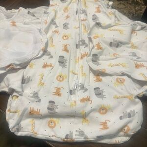 Halo Sleep Sacks White and Orange with Woodland Animal Print